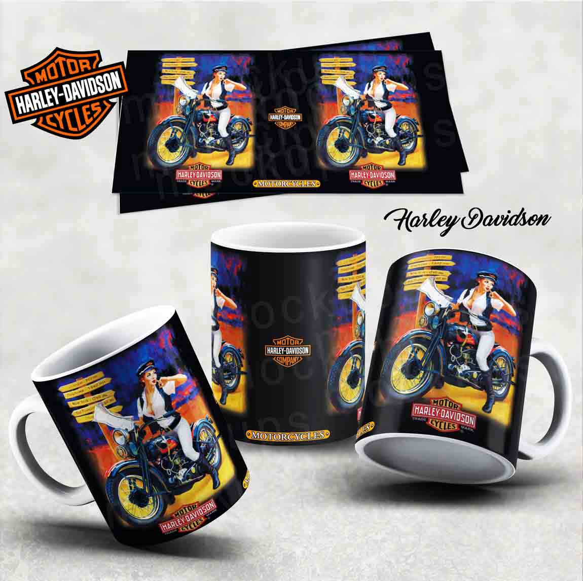 Hrneček s motivem-  Harley Davidson 12
