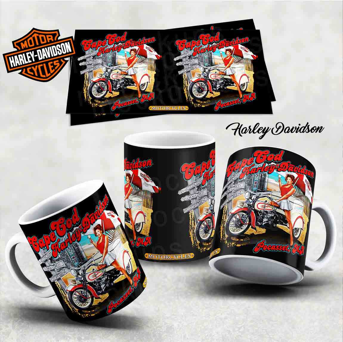 Hrneček s motivem-  Harley Davidson 3