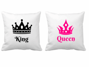 Sada 2 ks polštářků King and Queen