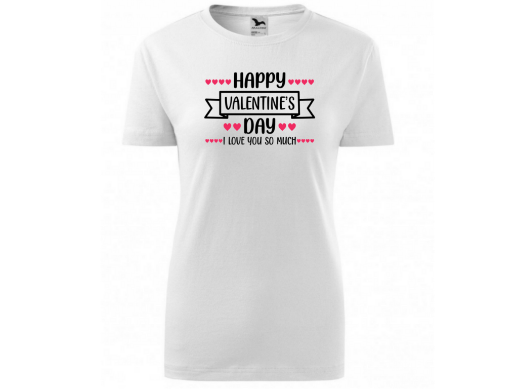 Dámské bílé tričko -Happy Valentines day 1