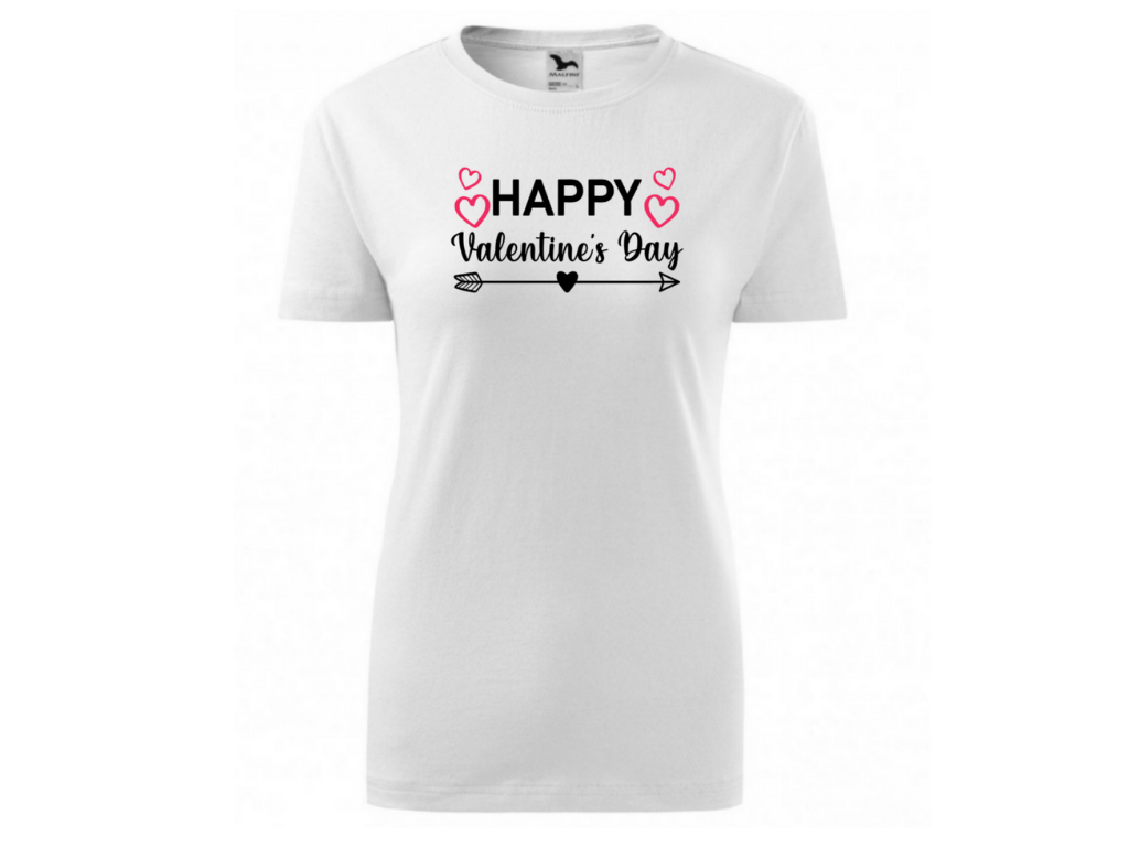 Dámské bílé tričko -Happy Valentines day 4