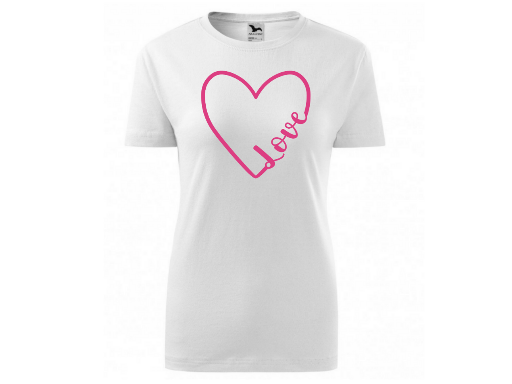 Dámské bílé tričko -Love 5