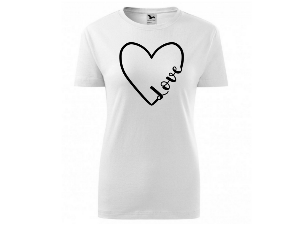 Dámské bílé tričko -Love 6