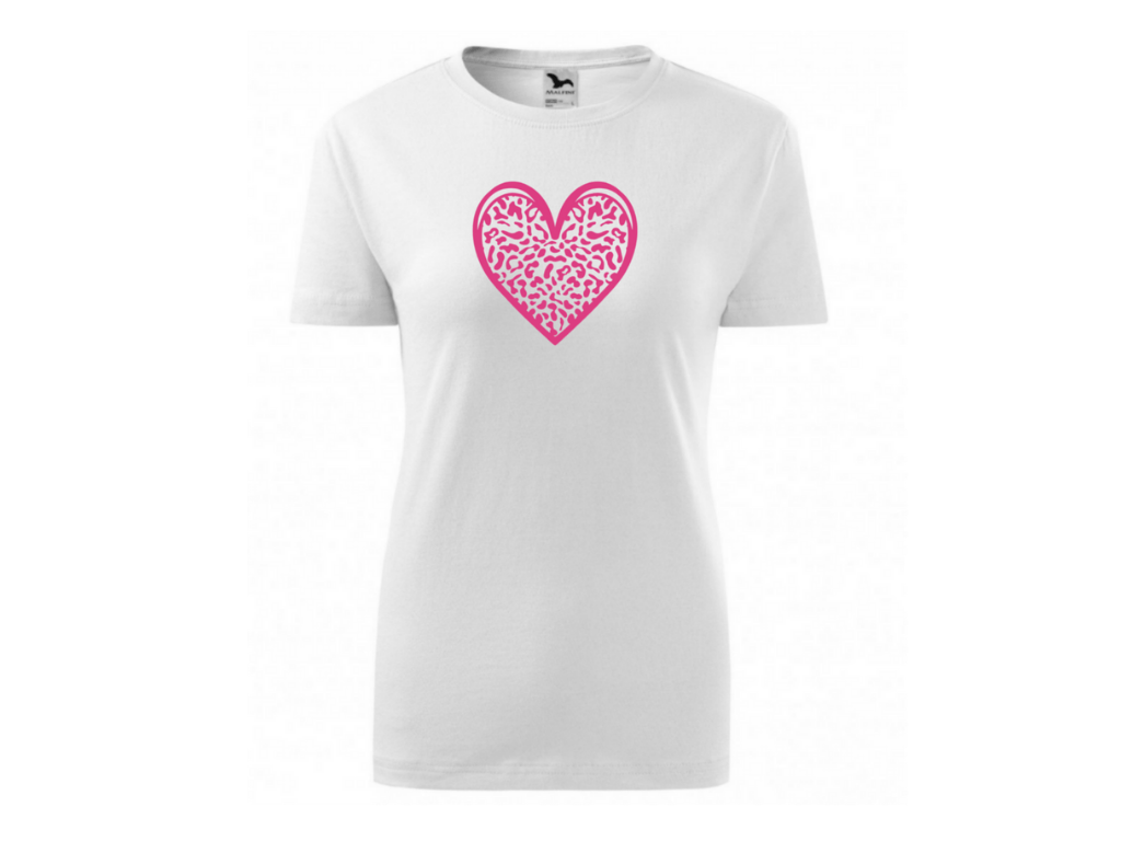 Dámské bílé tričko -Srdce 3