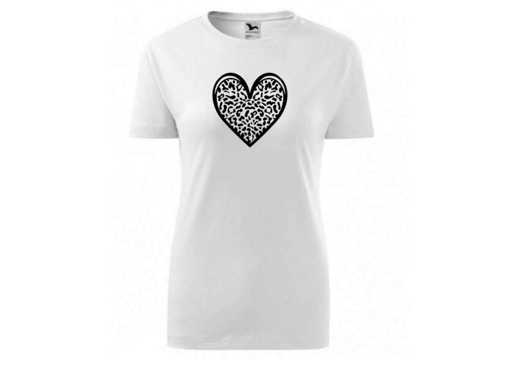 Dámské bílé tričko -Srdce 4