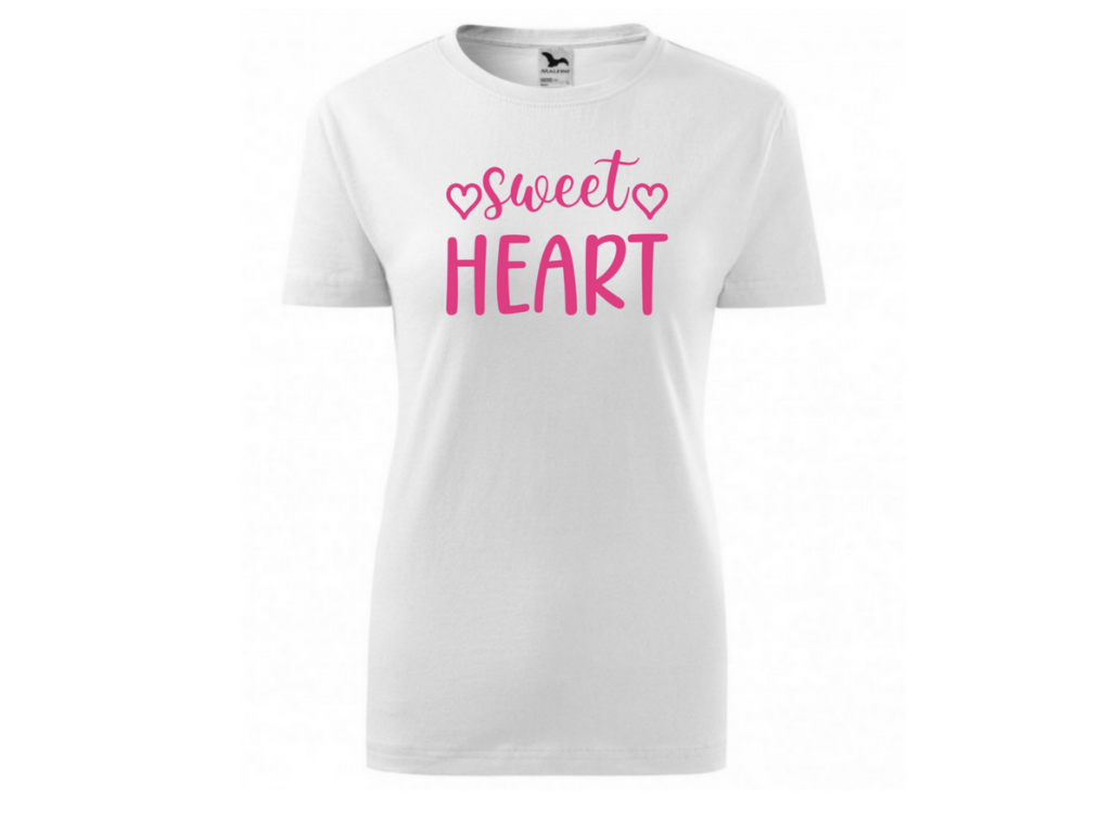 Dámské bílé tričko -Sweet heart 1