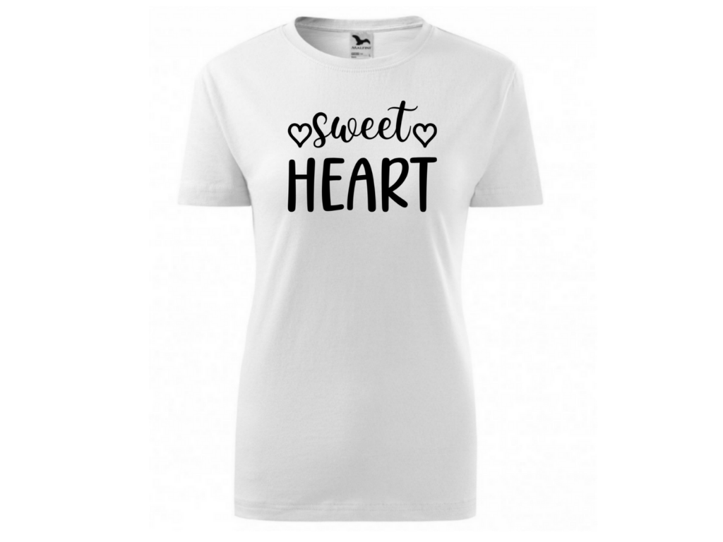 Dámské bílé tričko -Sweet heart 2
