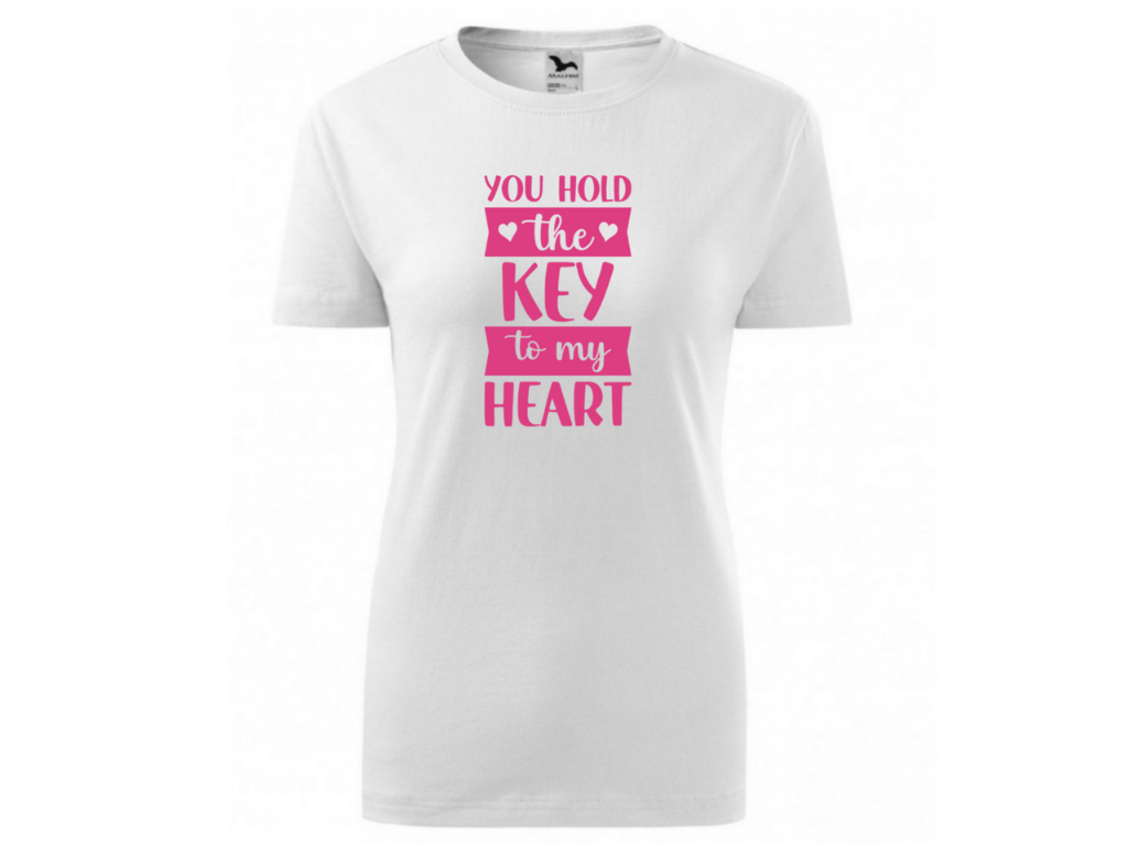 Dámské bílé tričko -You hold the key from my heart 2